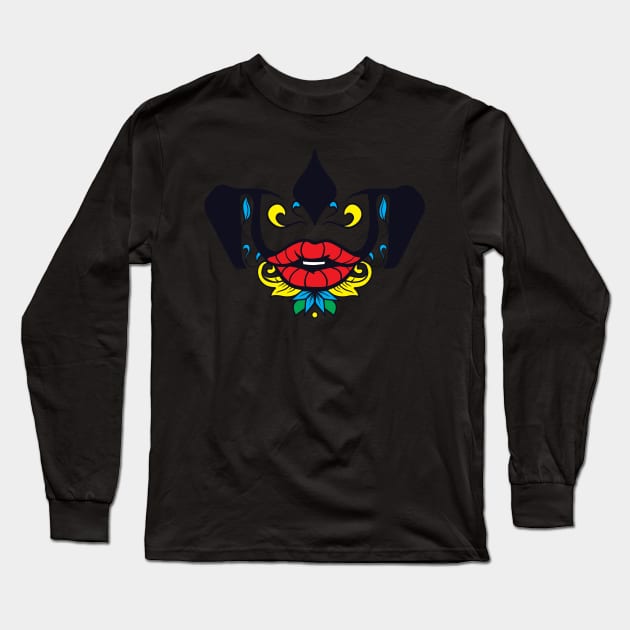 Dia De Los Muertos Sugar Skull Mask Sofia Long Sleeve T-Shirt by aaallsmiles